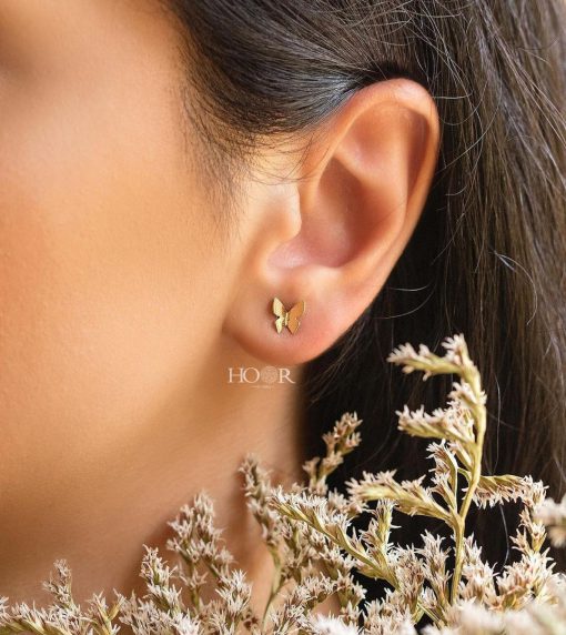 گوشواره میخی پروانه (کد 2221) - Image 2