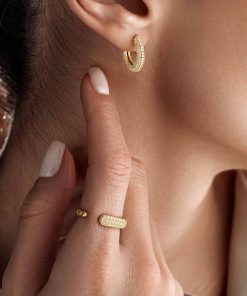 انگشتر هاله-گوشواره حلقه ای کریستال