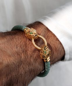 دستبند چرمی کارتیه ببر-2