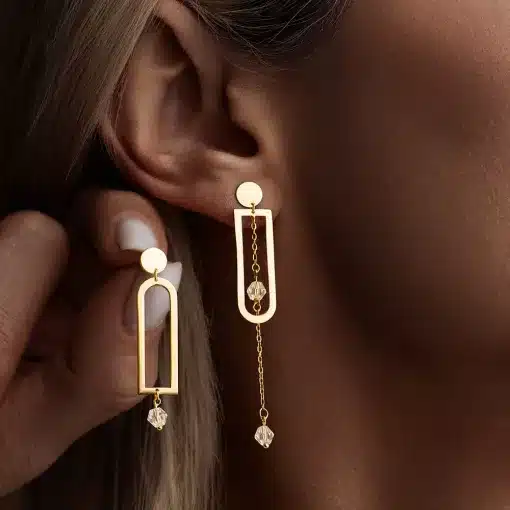 گوشواره میخی بیضی کریستال