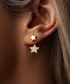 گوشواره میخی زیر و رو ستاره نگینی