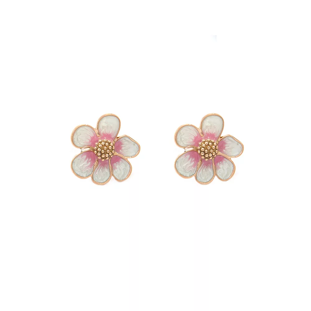 گوشواره میخی یاس مینا صورتیs