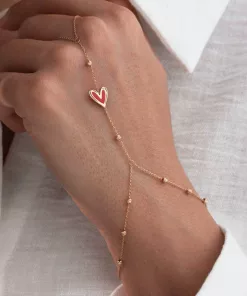 دستبند عربی گوی و قلب میناکاری