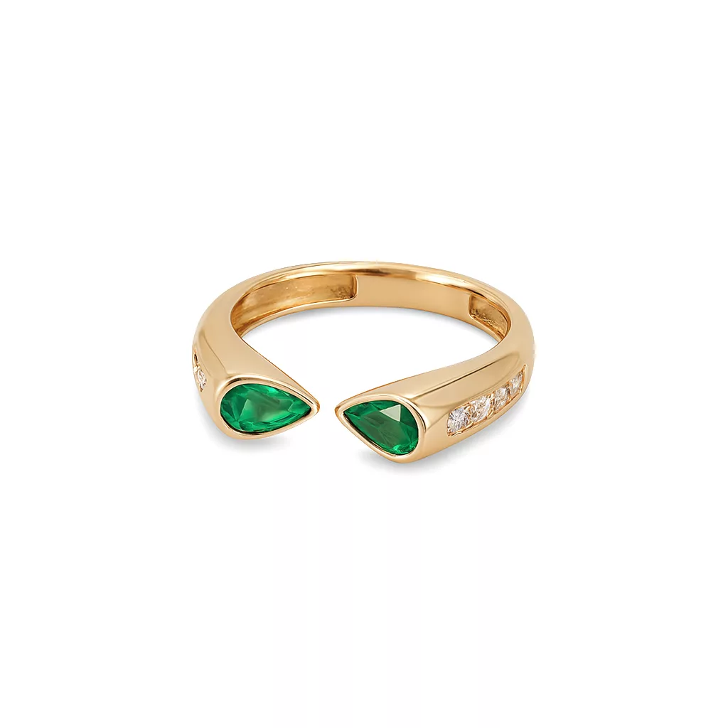 انگشتر زمرد 2 اشک