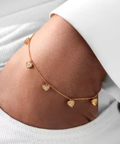 دستبند قلب ریز نگینی