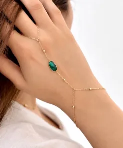 دستبند عربی گوی و مالاکیت