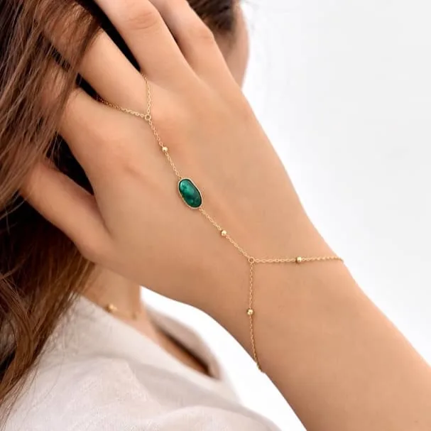 دستبند عربی گوی و مالاکیت